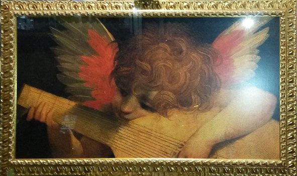 Cornice-dorata-Angelo-Musicante-putti Cornice dorata angelo musicante putti