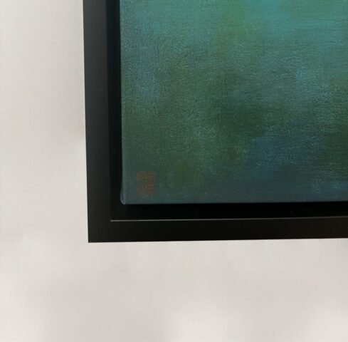 black float frame - detail subject on canvas