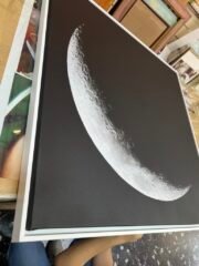 white float frame - moon subject on canvas