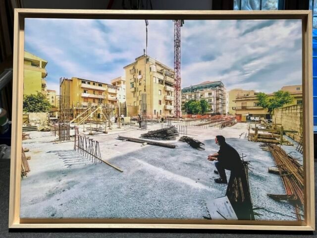 natural float frame - subject on canvas