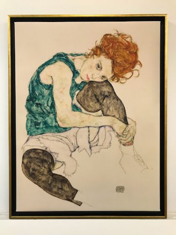 stampa su tela - egon schiele con cornice a cassetta americana