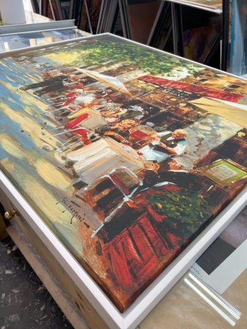 Fronte Stampa arte con cassetta americana bianca